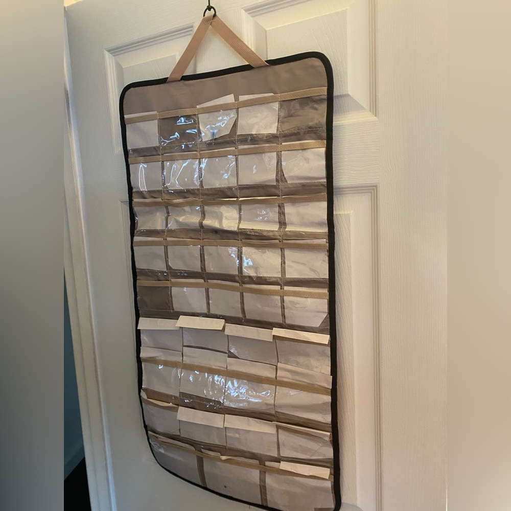 Hanging Jewelry Organizer with Clear Pockets